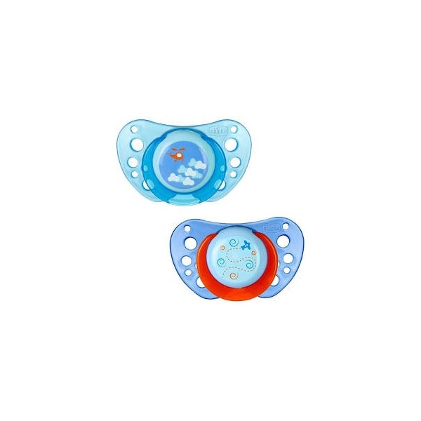 CHICCO CHUPETE PHYSIO AIR SILICONA ANATÓMICO AZUL 6-12M 2U