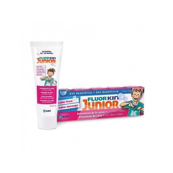 FLUOR KIN JUNIOR GEL 1 TUBO 75 ml SABOR FRESA