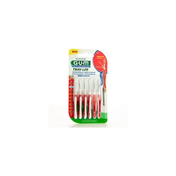 CEPILLO INTERDENTAL GUM 1314 TRAV-LER 0.8 MM 6 UNIDADES