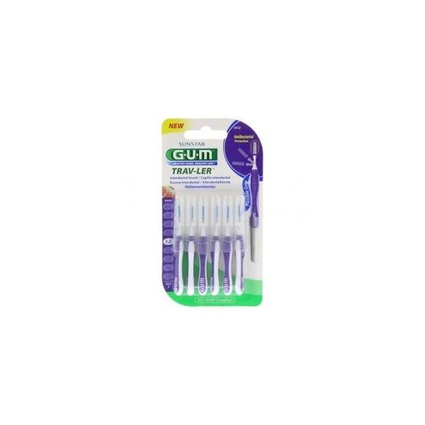 CEPILLO INTERDENTAL VIAJE GUM 1512 TRAV-LER EXTRAFINO 1.2 mm CILINDRICO 6 UNIDADES