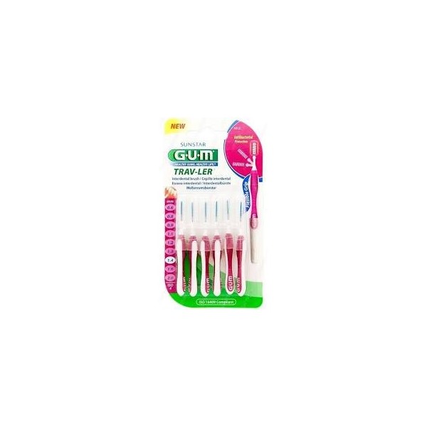 CEPILLO INTERDENTAL VIAJE GUM 1612 TRAV-LER CILINDRICO 1.4 mm 6 UNIDADES