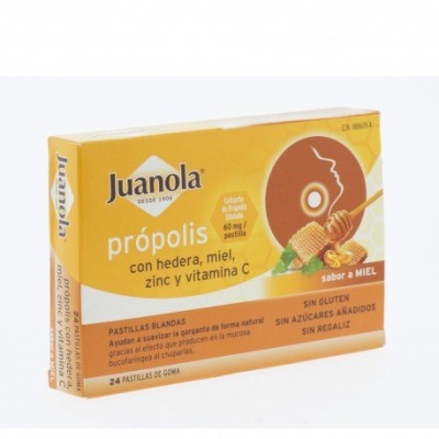 JUANOLA PROPOLIS HIEDRA PASTILLAS MIEL 24 PASTIL