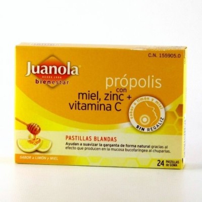 JUANOLA PROPOLIS PASTILLAS LIMON MIEL 24 PASTILL