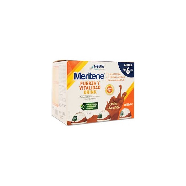 MERITENE FUERZA Y VITALIDAD DRINK 6 UNIDADES 125 ml PACK SABOR CHOCOLATE