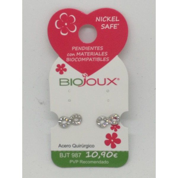 BIOJOUS PENDIENTES INFINITO CRISTALES REF.987