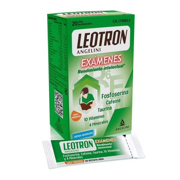 LEOTRON EXAMENES 20 SOBRES BUCODISPERSABLES 2 g SABOR NARANJA