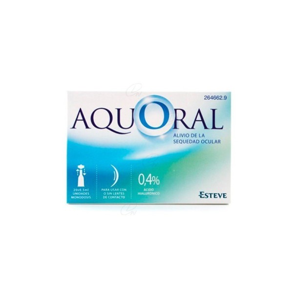 AQUORAL GOTAS OFTALMICAS LUBRICANTES ESTERILES 20 MONODOSIS 0,5 ml