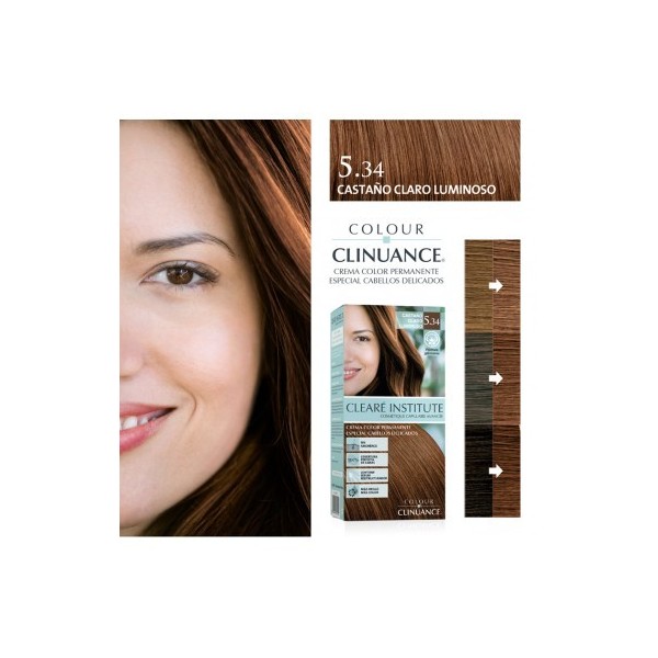 CLEARE INSTITUTE COLOUR CLINUANCE 1 ENVASE 170 ml TONO 5.34 CASTAÑO CLARO LUMINOSO