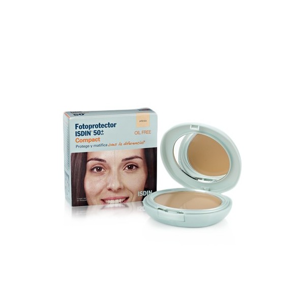 FOTOPROTECTOR ISDIN COMPACT SPF 50+ MAQUILLAJE COMPACTO OIL-FREE 1 ENVASE 10 g COLOR ARENA