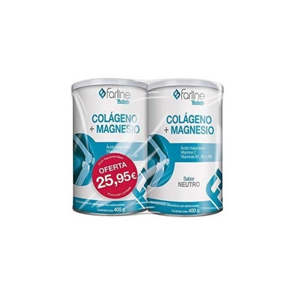 Farline Colágeno + Magnesio Neutro Duplo 2x400gr