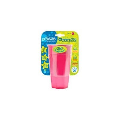 VASO DE TRANSICION 360º SIN BOQUILLA DR BROWN´S ROSA 300 ML