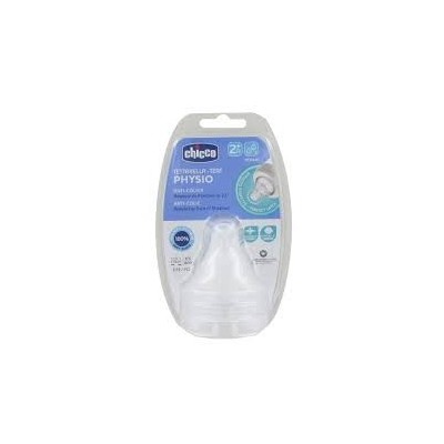 TETINA SILICONA CHICCO PHYSIO 2M+ FLUJO MEDIO 2 U