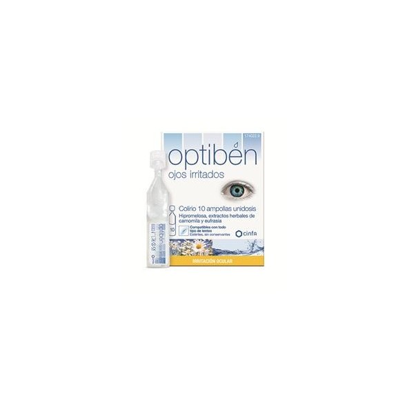 OPTIBEN OJOS IRRITADOS 10 AMPOLLAS UNIDOSIS 0,4 ml