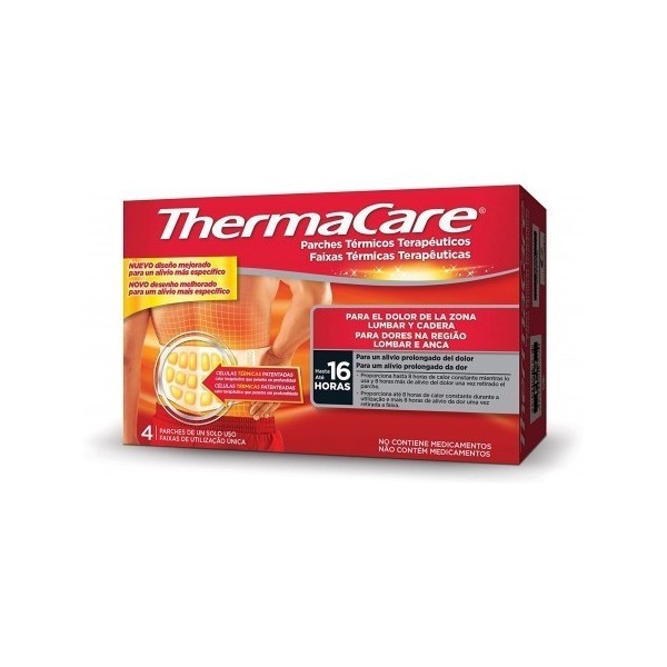 THERMACARE PARCHE TERMICO ZONA LUMBAR CADERA 4 PARCHES