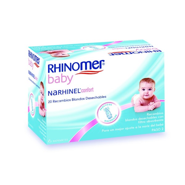 ASPIRADOR NASAL RHINOMER BABY 20 RECAMBIOS BLANDOS DESECHABLES