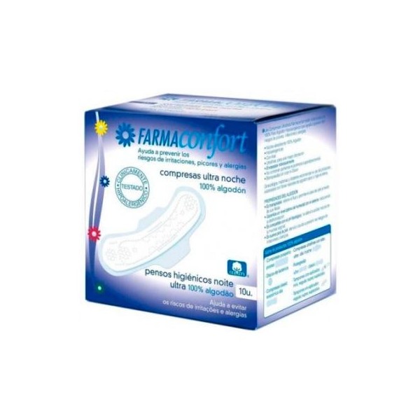 COMPRESAS ULTRAFINAS 100% ALGODON FARMACONFORT SUPER 8 UNIDADES