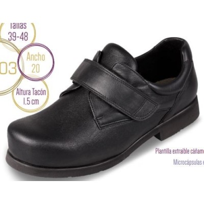 ZAPATO PALA ELASTICA ANCHO 20 NEGRO REF 17003 T/42