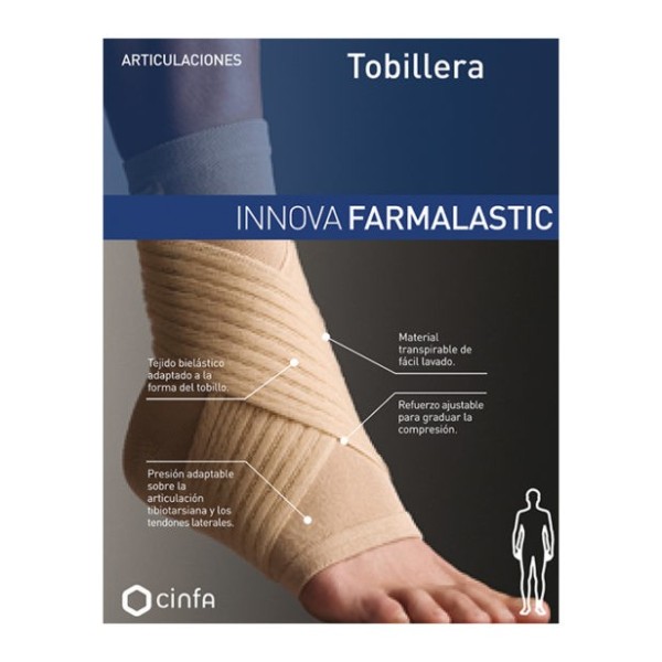 TOBILLERA VENDAJE EN 8 FARMALASTIC COMPRESSION TECH 1 UNIDAD TALLA EXTRAGRANDE COLOR BEIGE