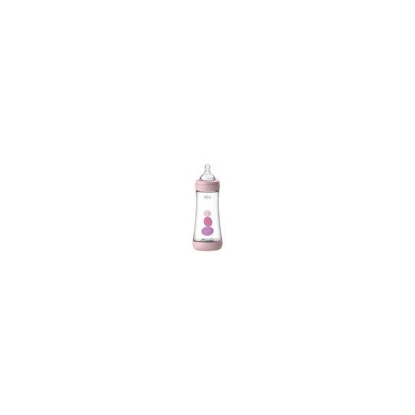 CHICCO BIBERÓN PERFECT 5 ROSA SILICONA +4M 300 ML