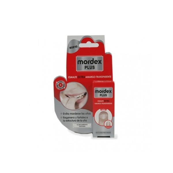 MORDEX PLUS ESMALTE AMARGO TRANSPARENTE 1 ENVASE 9 ml CON PINCEL