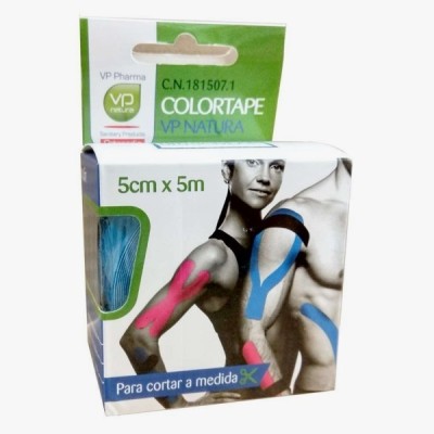 COLORTAPE VP NATURA VENDAJE KINESOLOGICO VENDAJE NEUROMUSCULAR TECNICA VNM 1 UNIDAD 5 M X 5 CM