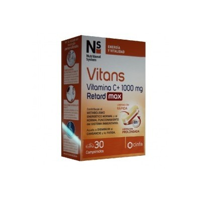 NS VITANS VITAMINA C+ 1000 MG RETARD MAX 30 COMPRIMIDOS