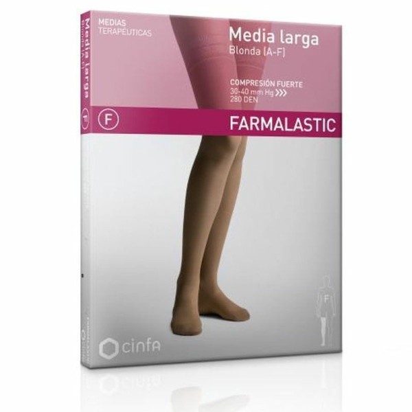 MEDIA LARGA (A-F) COMPRESION FUERTE FARMALASTIC TALLA MEDIANA BANDA SILICONA