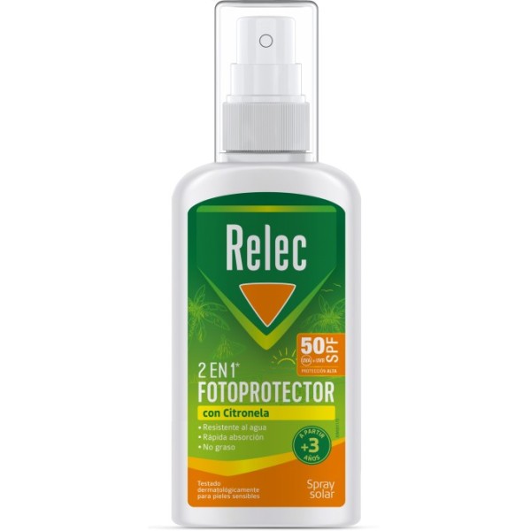 RELEC FOTOPROTECTOR SPF 50 CON CITRONELA 1 SPRAY 100 ML