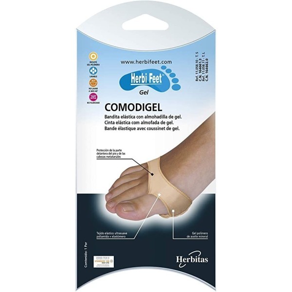 COMODIGEL BANDA ELASTICA C/ALMOHADILLA GEL HERBI FEET T/S 2UDS