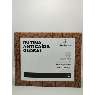 RUTINA ANTICAIDA GLOBAL AMPOLLAS   CAPSULAS CHAMPU FARMACIA SABARIS