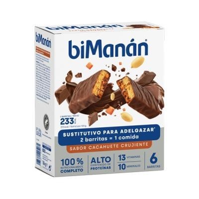 BIMANAN BESLIM SABOR CACAHUETE CRUJIENTE 6 BARRITAS