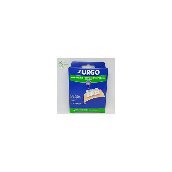 URGO QUEMADURAS HERIDAS SUPERFICIALES 4 APOSITOS FORMATO GRANDE