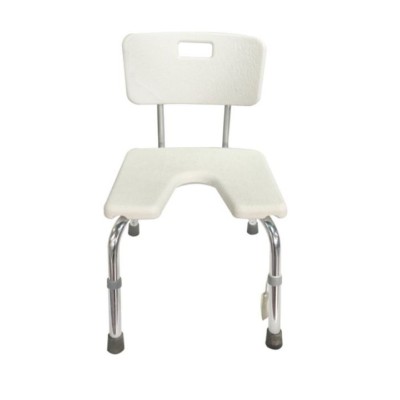 SILLA BAÑO ALUMINIO CON RESPALDO HERRADURA 2193 GARCIA Y SUCESORES