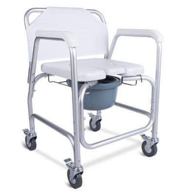 SILLA INODORO C/RUEDAS Y ASIENTO HERRADURA TOTAL CARE
