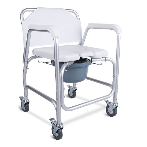 SILLA INODORO C/RUEDAS Y ASIENTO HERRADURA TOTAL CARE