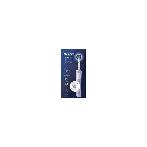 CEPILLO DENTAL ELECTRICO RECARGABLE ORAL-B VITALITY PRO 1 UNIDAD + 2 RECAMBIOS COLOR LILA