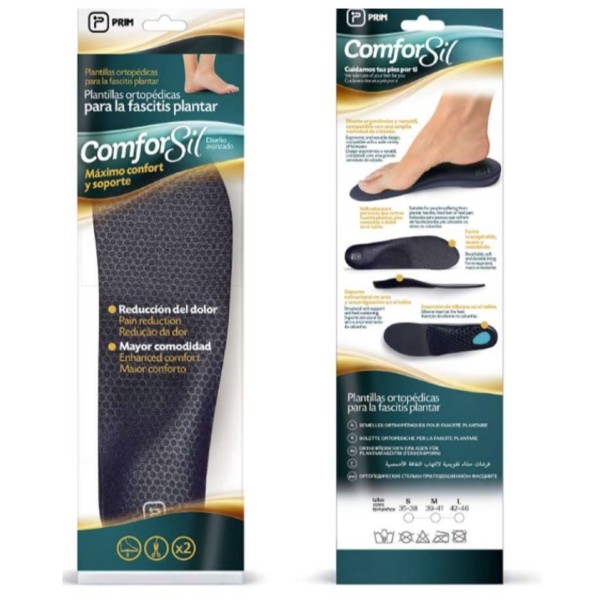 PLANTILLAS ORTOPEDICAS PARA FASCITIS PLANTAR COMFORSIL 2 UNIDADES TALLA L