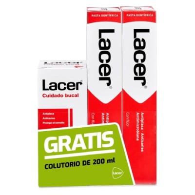 LACER PASTA 125 ML DUPLO + COLUTORIO 200 ML REGALO