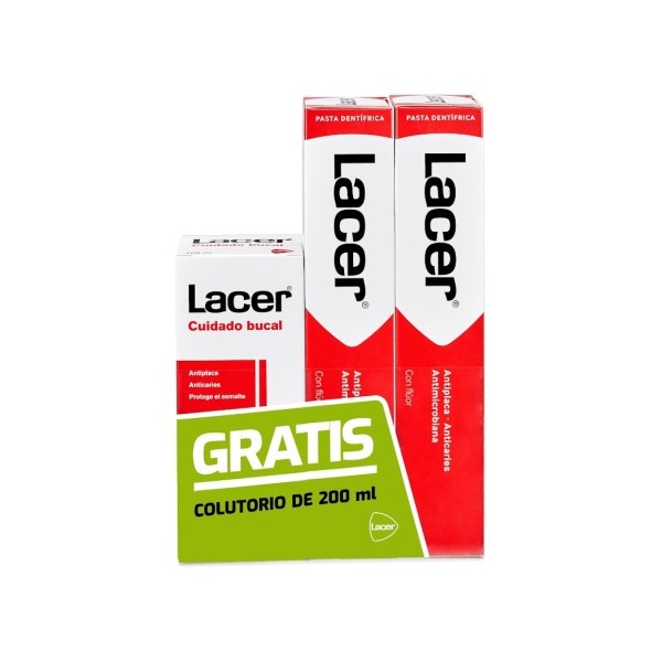 LACER PASTA 125 ML DUPLO + COLUTORIO 200 ML REGALO