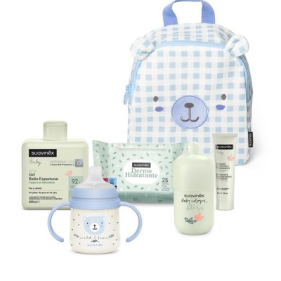 SUAVINEX CANASTILLA MY LITTLE BACKPACK WILD&FREE OSO SET COLOR AZUL