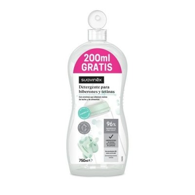 SUAVINEX DETERGENTE TETINAS Y BIBERONES 1 BOTELLA 550 ML + 200 ML FREE