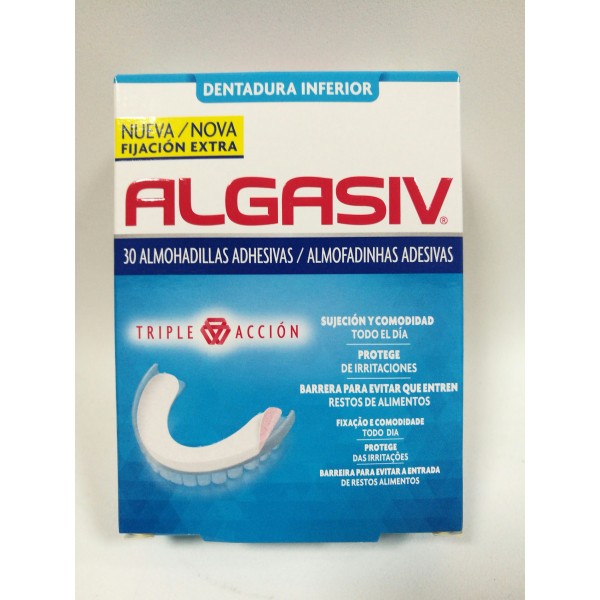 ALGASIV ALMOHADILLAS ADHESIVAS PROTESIS 30 UNIDADES INFERIORES