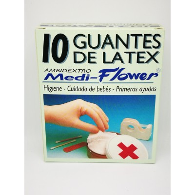 GUANTES LATEX FLOWER 10UN T/M